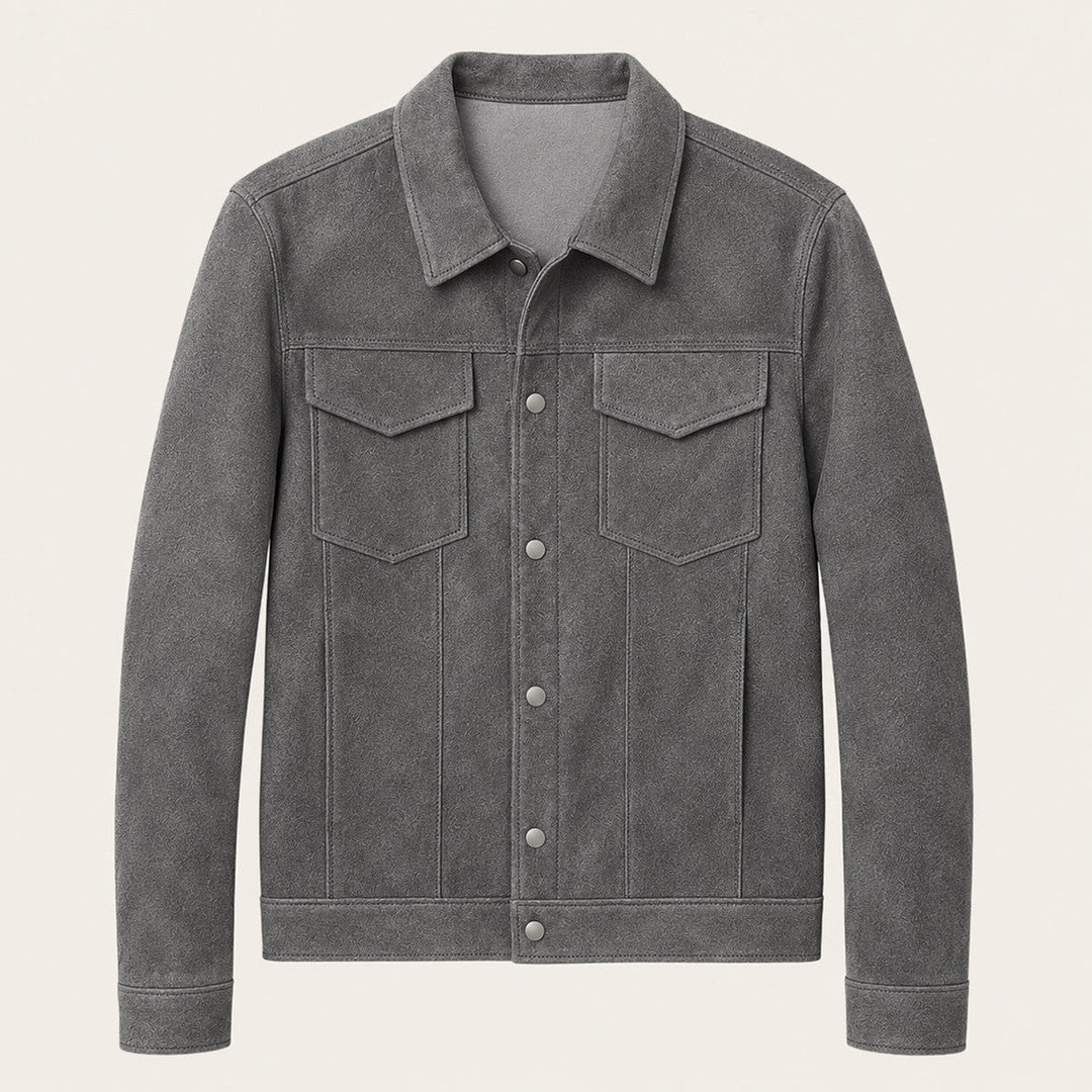 Suede-Look Patch Pocket Work Jacket