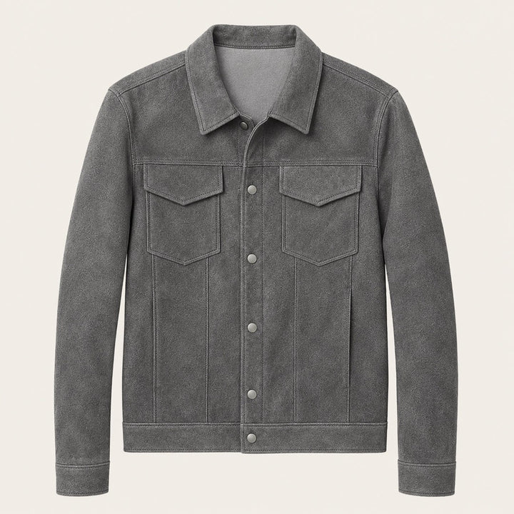 Suede-Look Patch Pocket Work Jacket