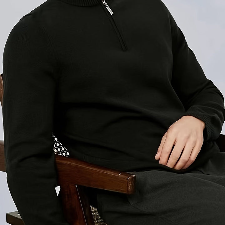 Half-Zip Mock Neck Sweater