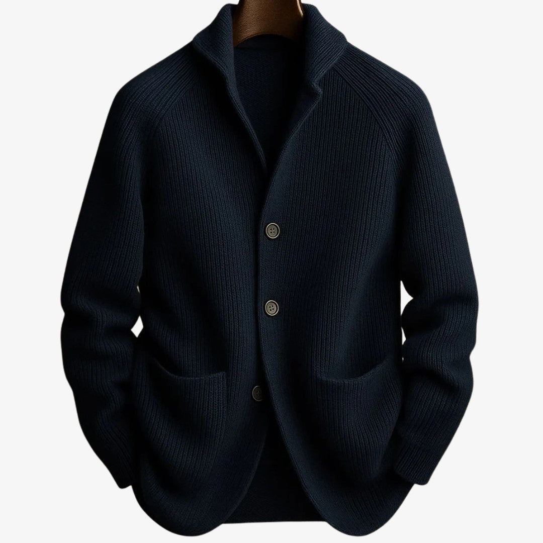 Elliot | Tailored Button-Front Knit Cardigan