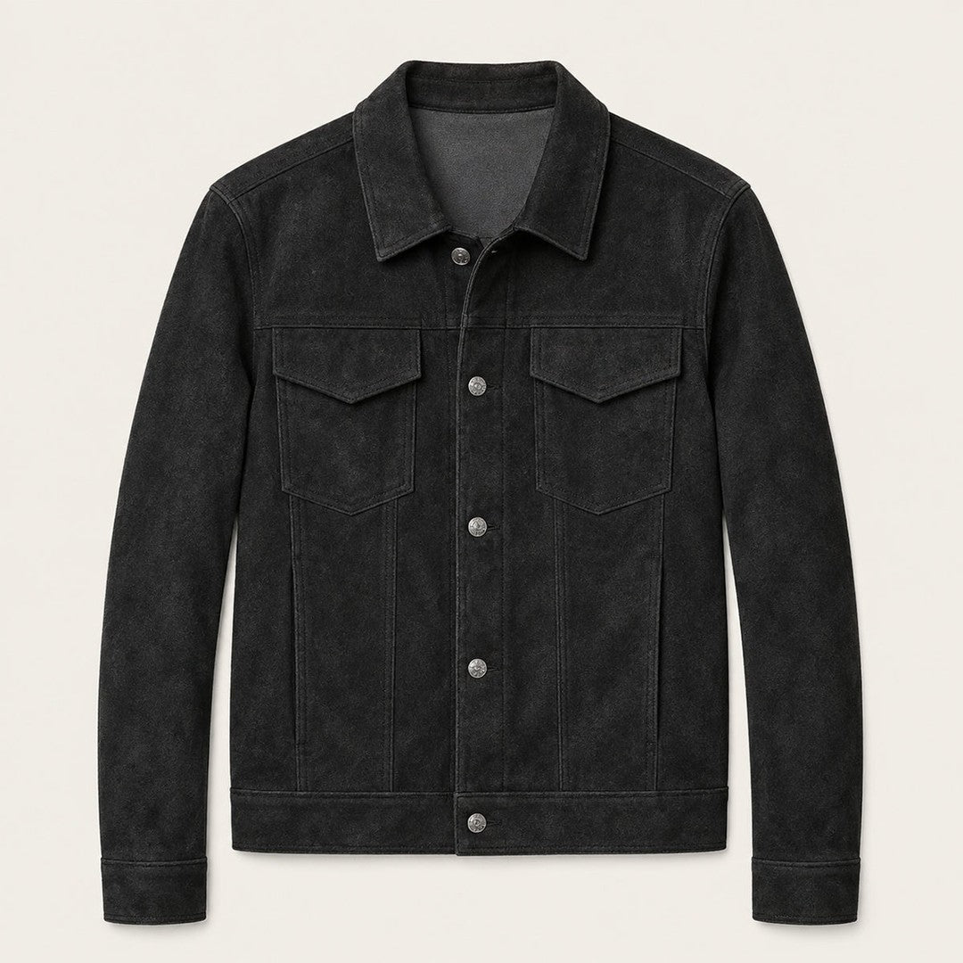 Suede-Look Patch Pocket Work Jacket