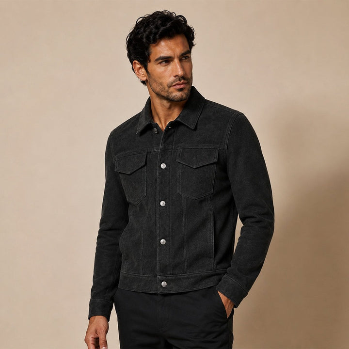 Suede-Look Patch Pocket Work Jacket