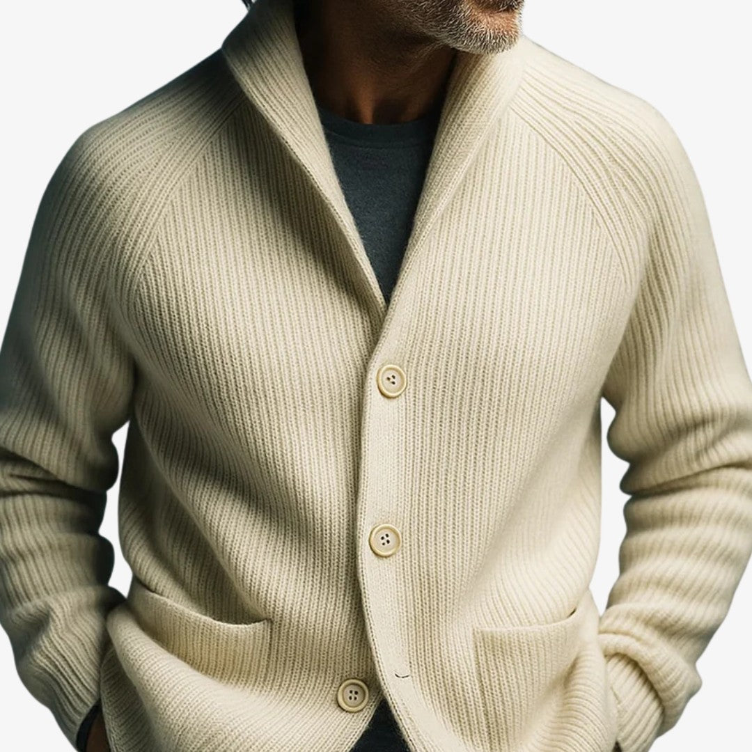 Elliot | Tailored Button-Front Knit Cardigan