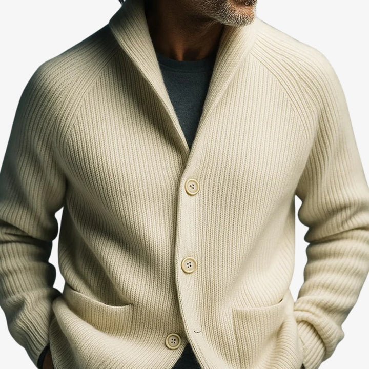 Elliot | Tailored Button-Front Knit Cardigan