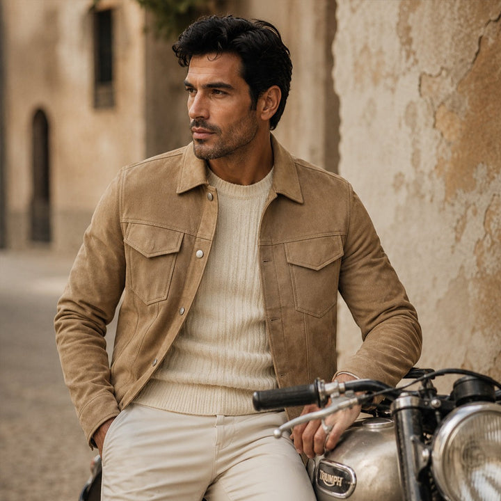 Suede-Look Patch Pocket Work Jacket