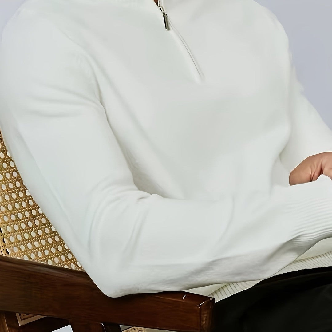 Half-Zip Mock Neck Sweater