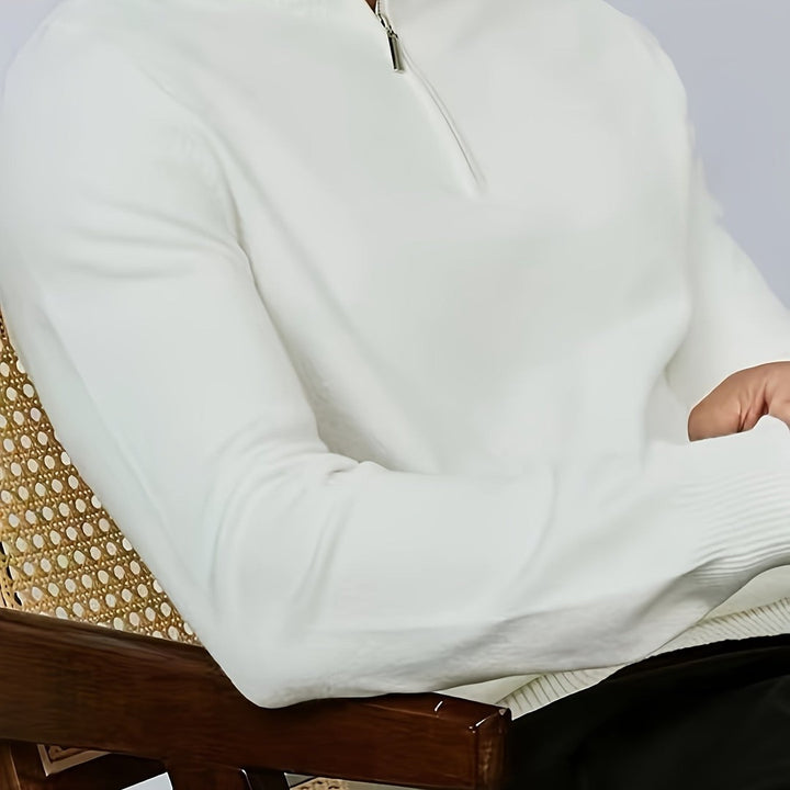 Half-Zip Mock Neck Sweater