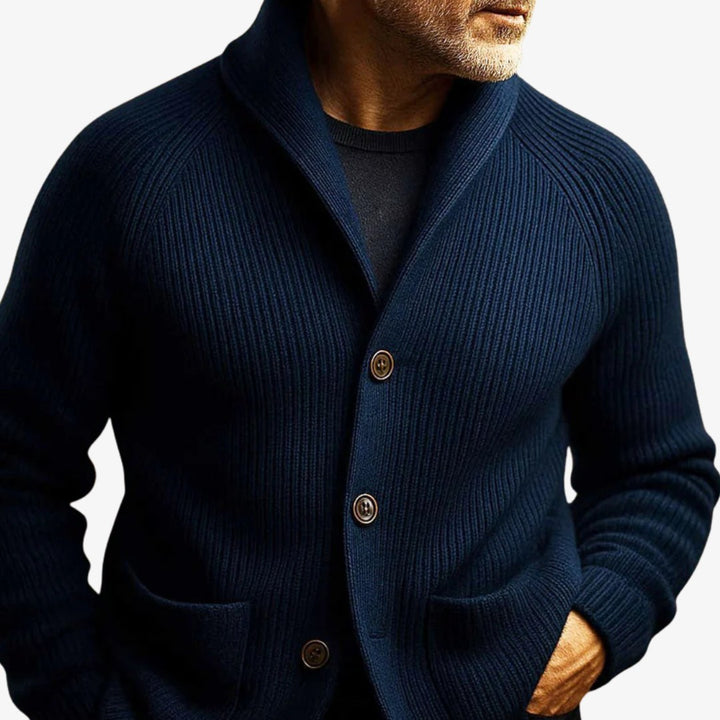 Elliot | Tailored Button-Front Knit Cardigan