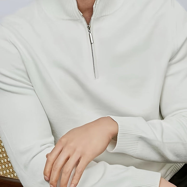 Half-Zip Mock Neck Sweater