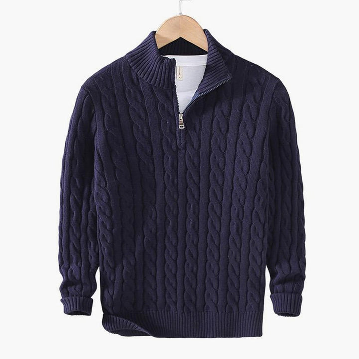 TAEBAEK Zipped Cable Sweater