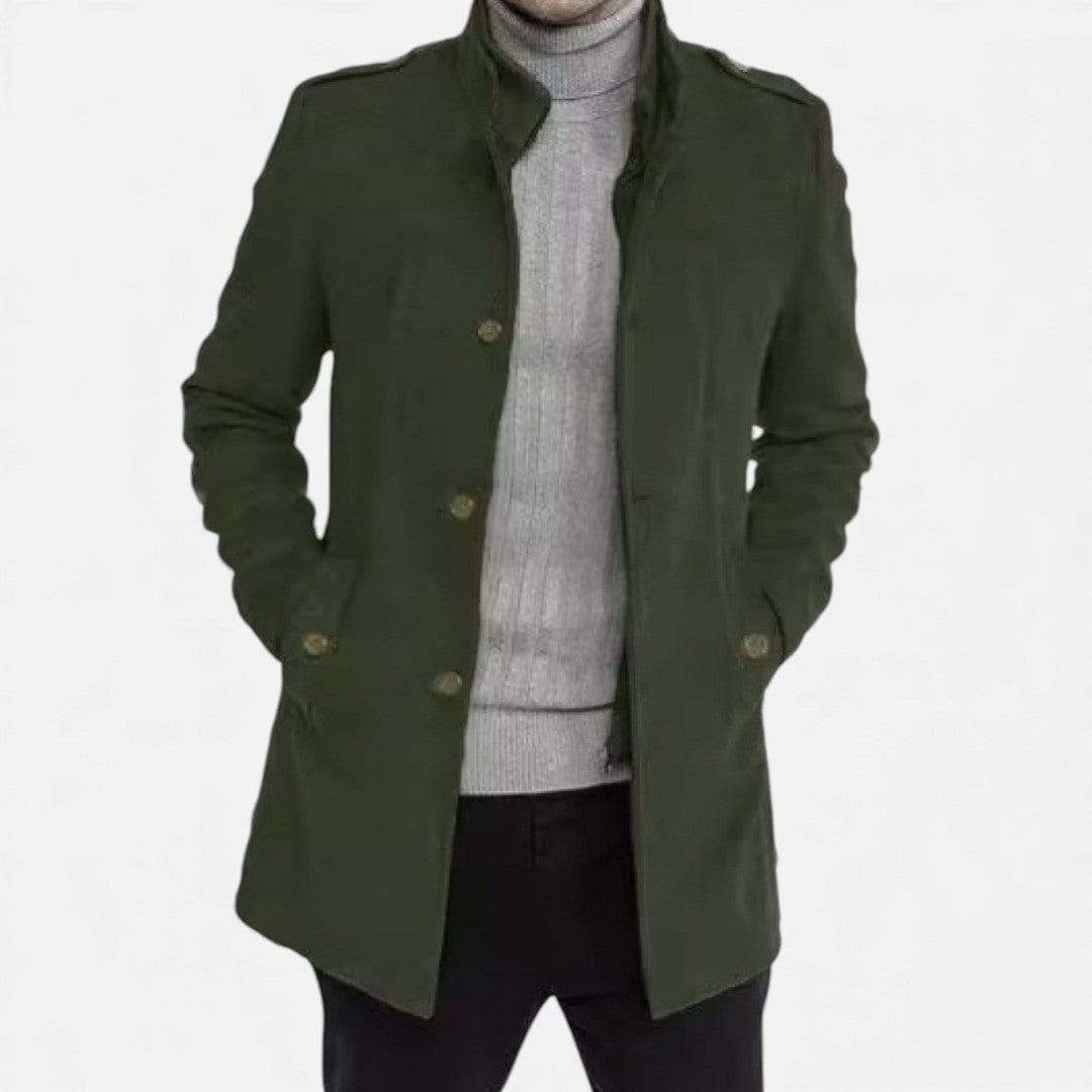 Wool-Look Mid-Length Zip Coat