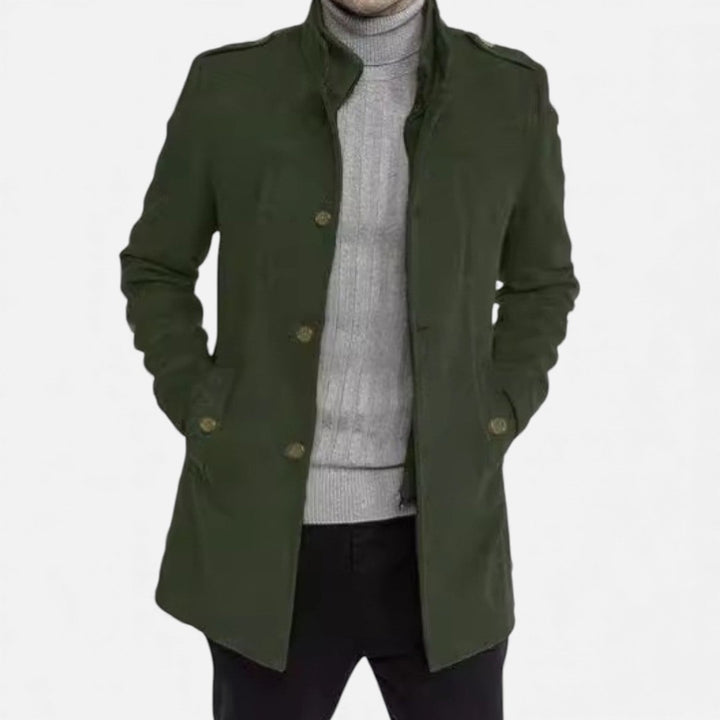 Wool-Look Mid-Length Zip Coat