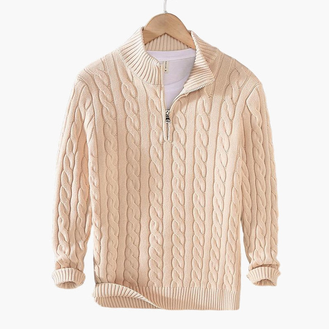 TAEBAEK Zipped Cable Sweater