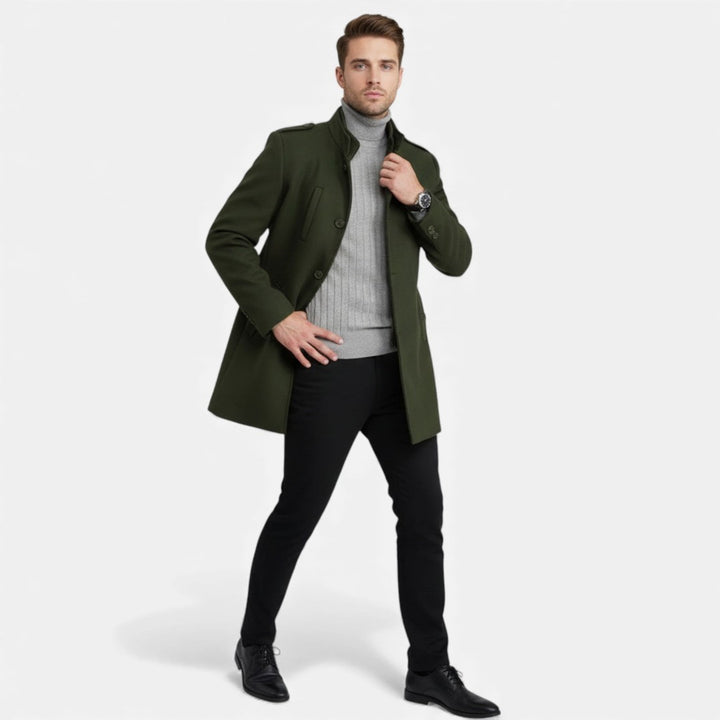 Wool-Look Mid-Length Zip Coat