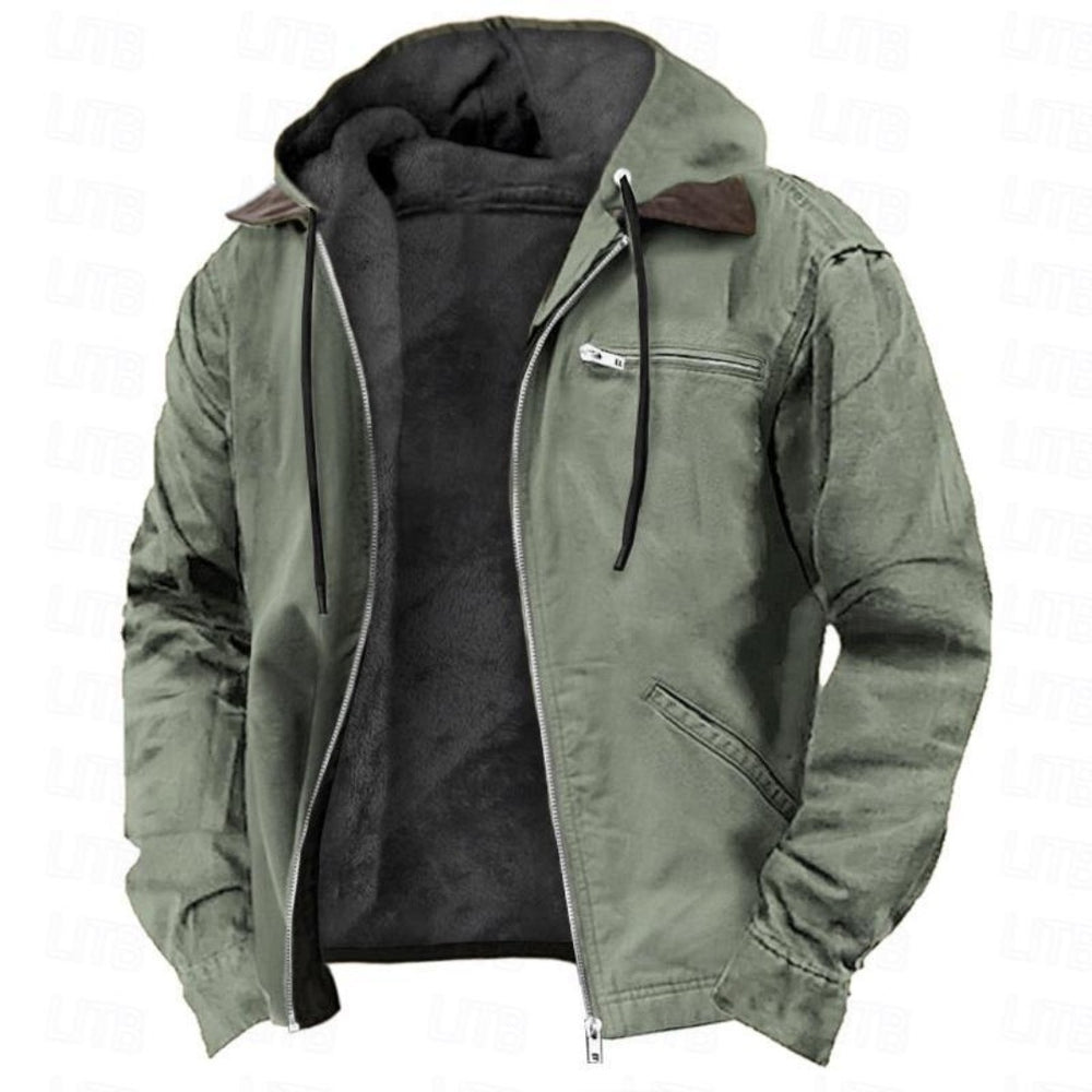 Corduroy Collar Quilted Jacket