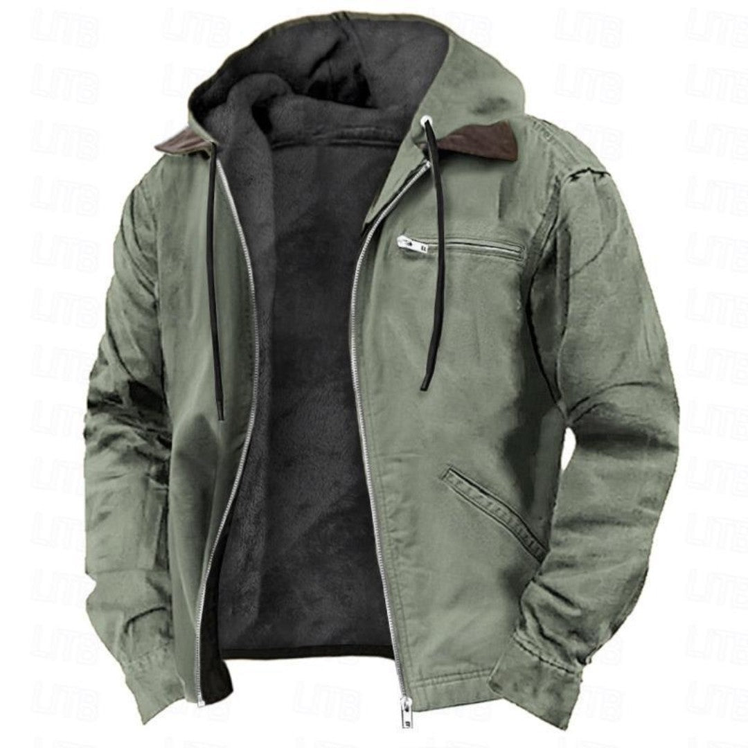 Corduroy Collar Quilted Jacket