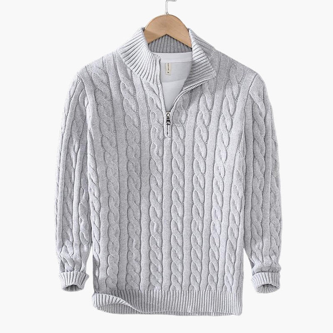 TAEBAEK Zipped Cable Sweater