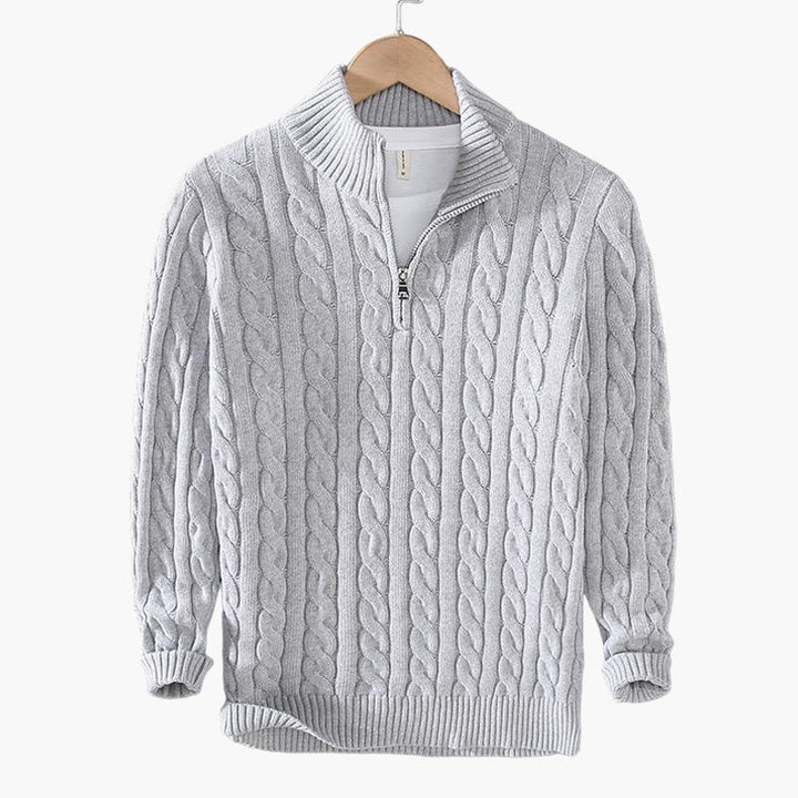 TAEBAEK Zipped Cable Sweater