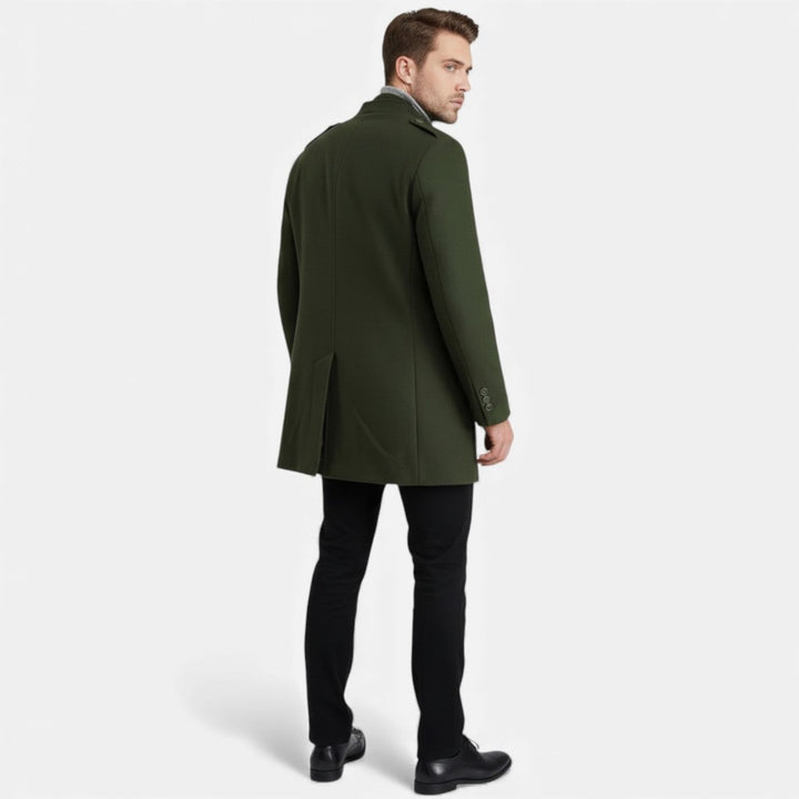 Wool-Look Mid-Length Zip Coat