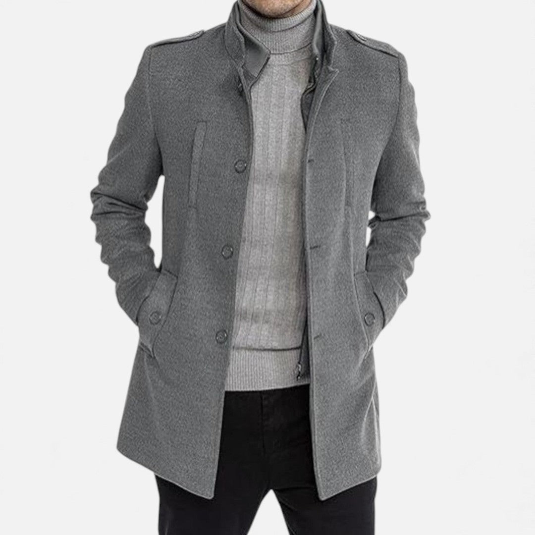 Wool-Look Mid-Length Zip Coat