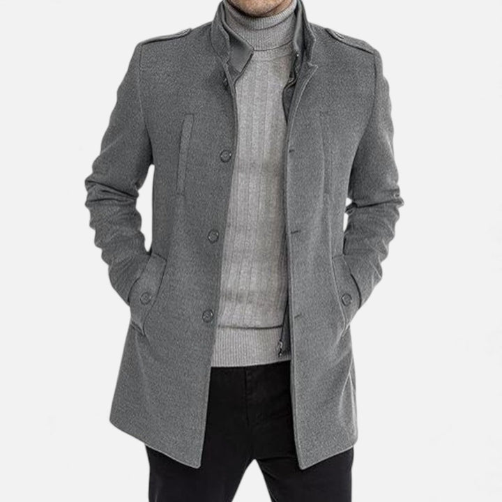 Wool-Look Mid-Length Zip Coat