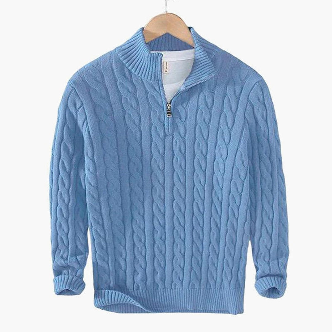 TAEBAEK Zipped Cable Sweater