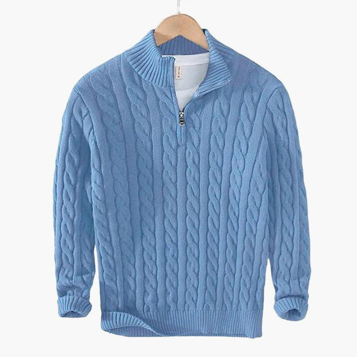 TAEBAEK Zipped Cable Sweater