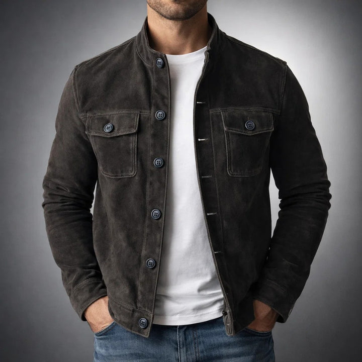 Suede-Look Four-Pocket Shirt Jacket