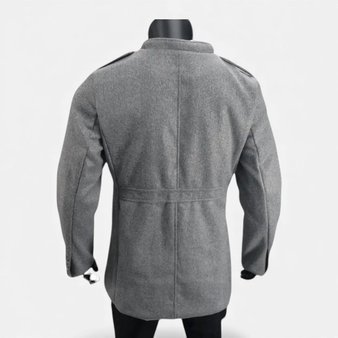 Wool-Look Mid-Length Zip Coat