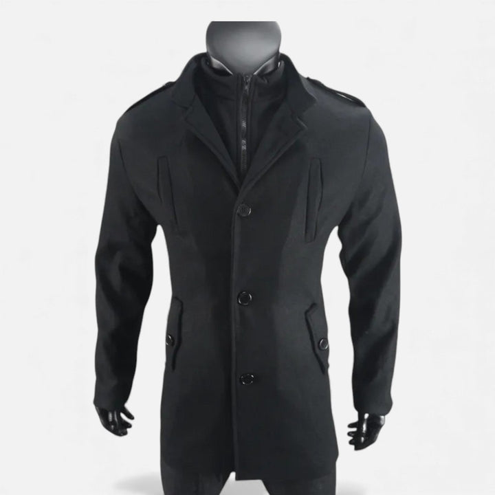 Wool-Look Mid-Length Zip Coat