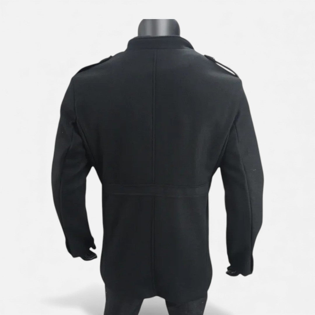 Wool-Look Mid-Length Zip Coat