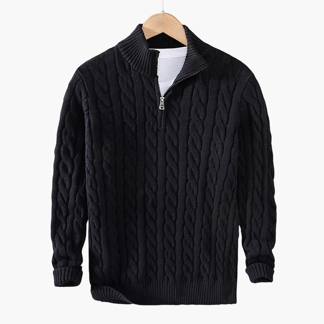 TAEBAEK Zipped Cable Sweater