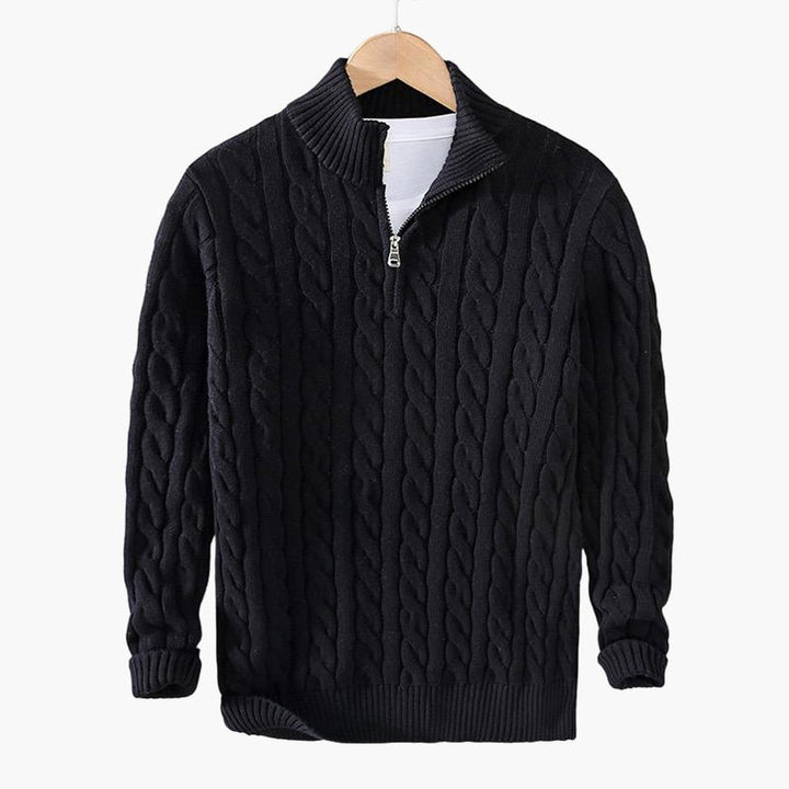 TAEBAEK Zipped Cable Sweater