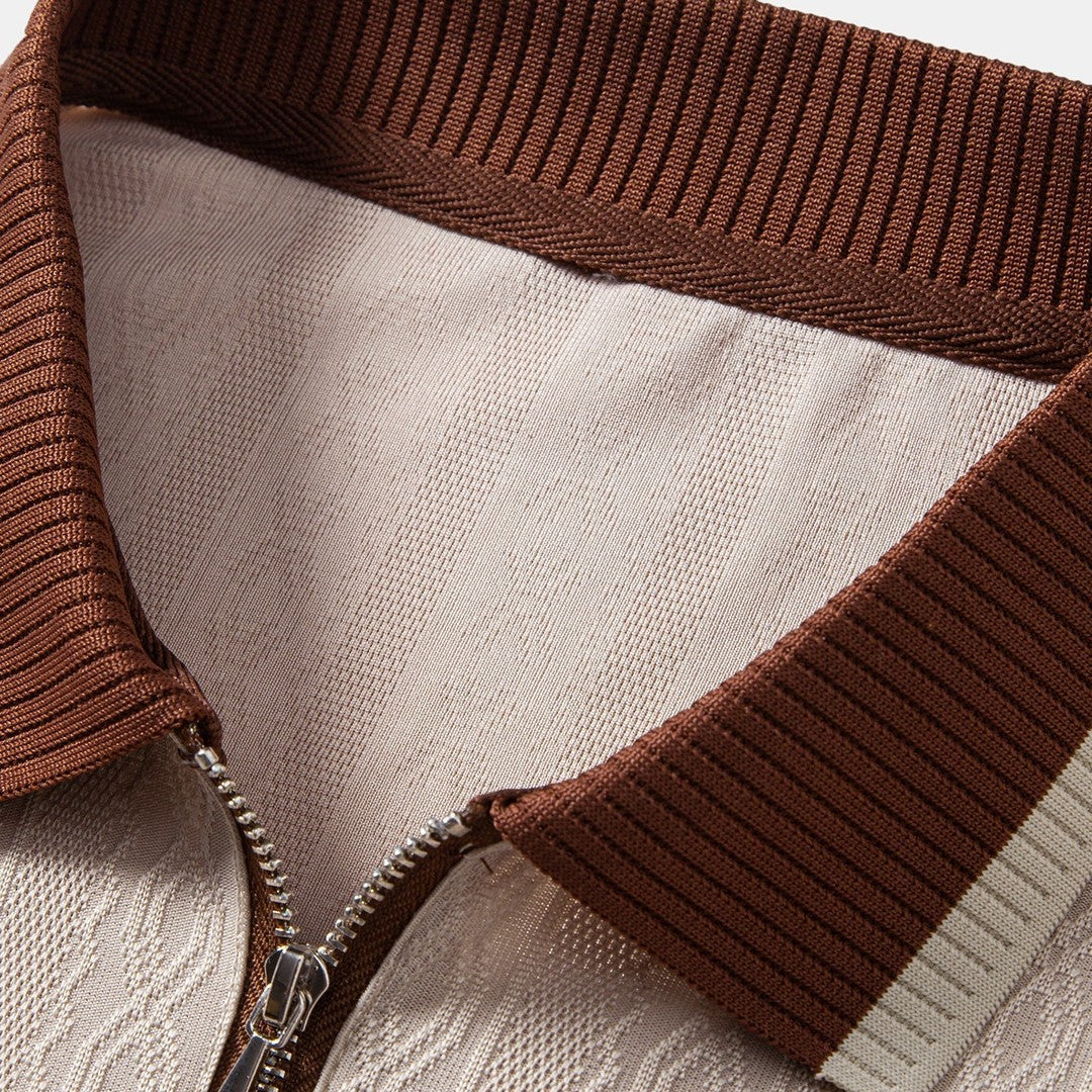 TAORMINA Knitted Zip Polo Shirt