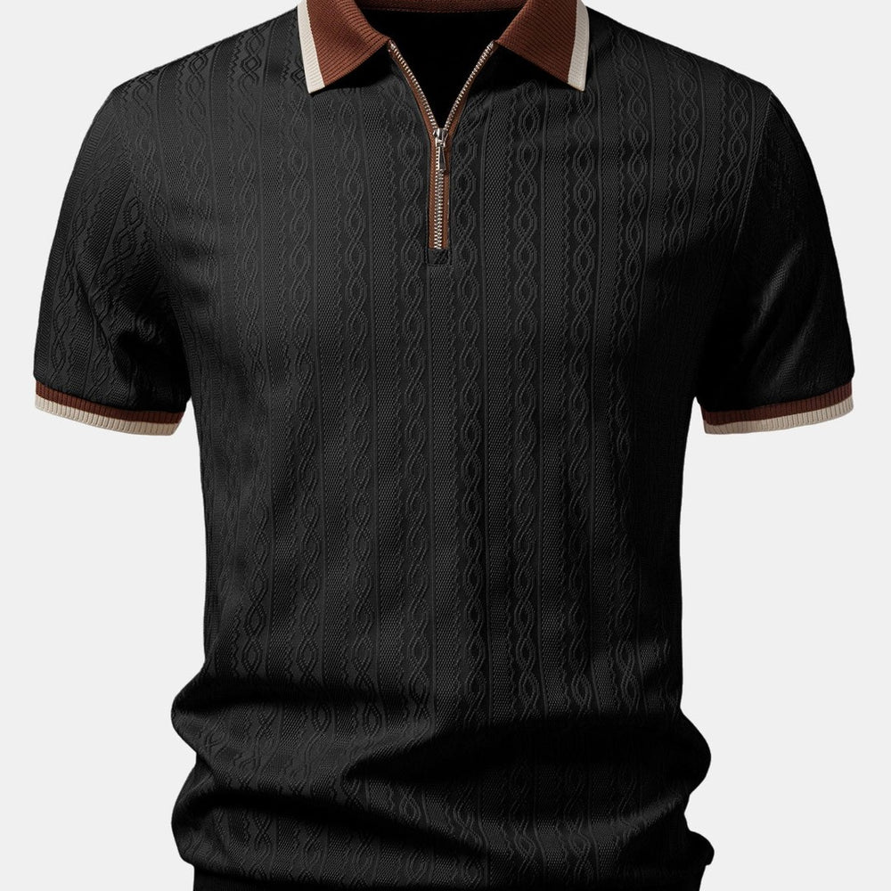 TAORMINA Knitted Zip Polo Shirt