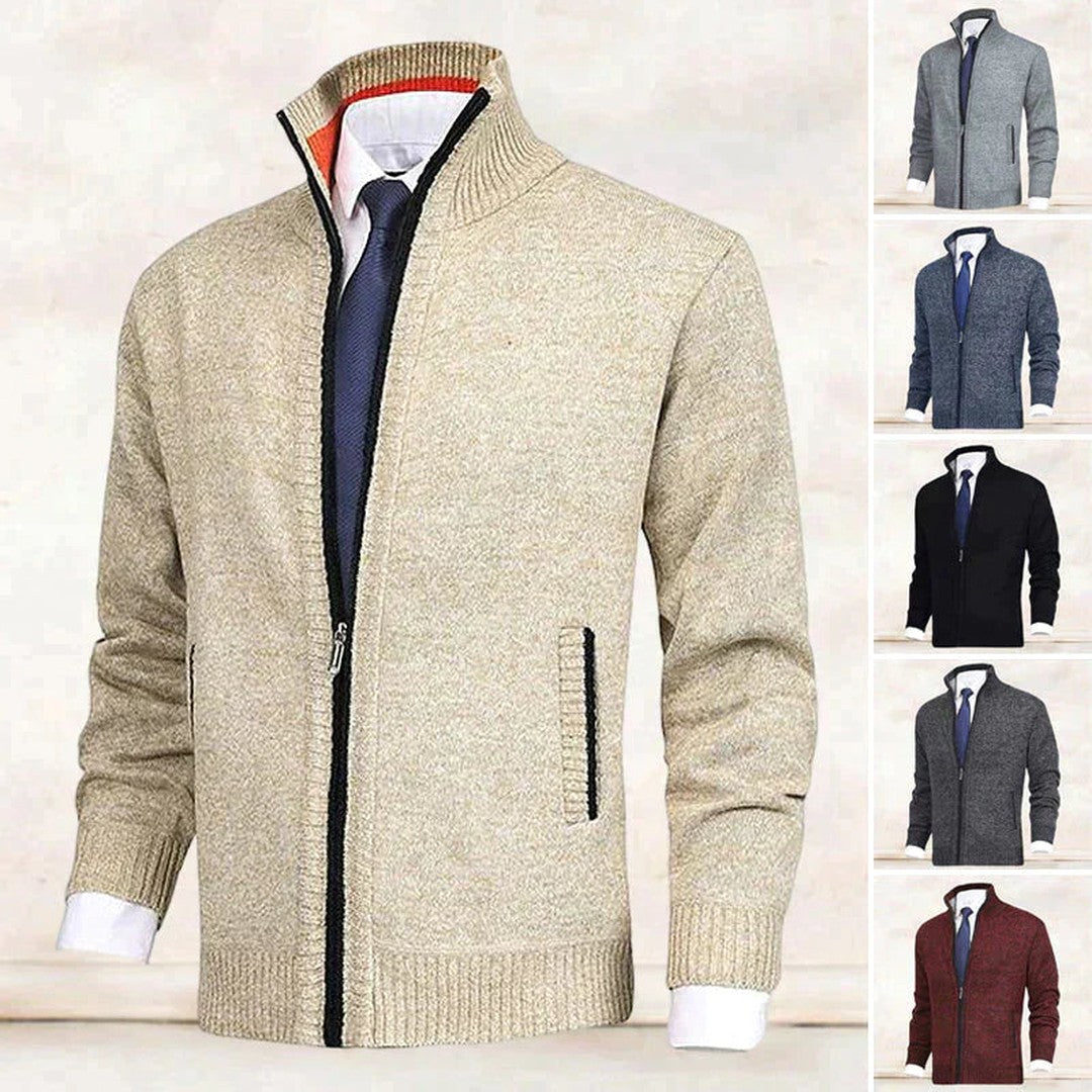 Zip-Up Collared Cardigan Jacket