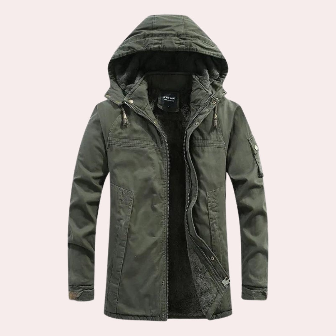 Drummond Fields - Padded Hooded Jacket Zip Front Toggle Drawstring