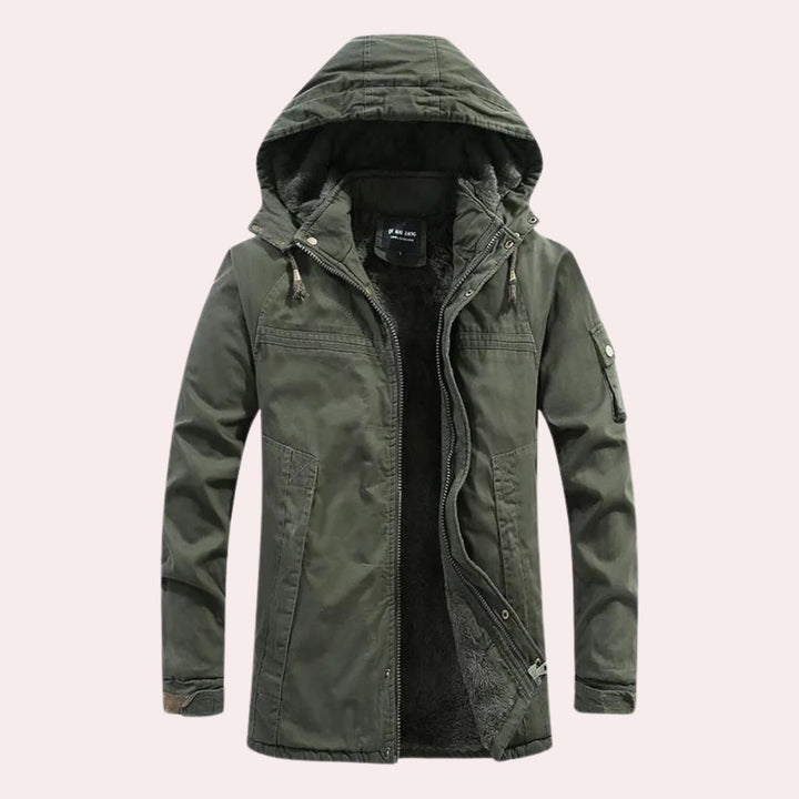 Drummond Fields - Padded Hooded Jacket Zip Front Toggle Drawstring