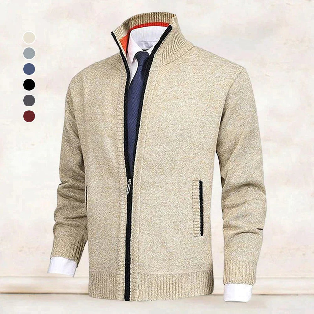 Zip-Up Collared Cardigan Jacket