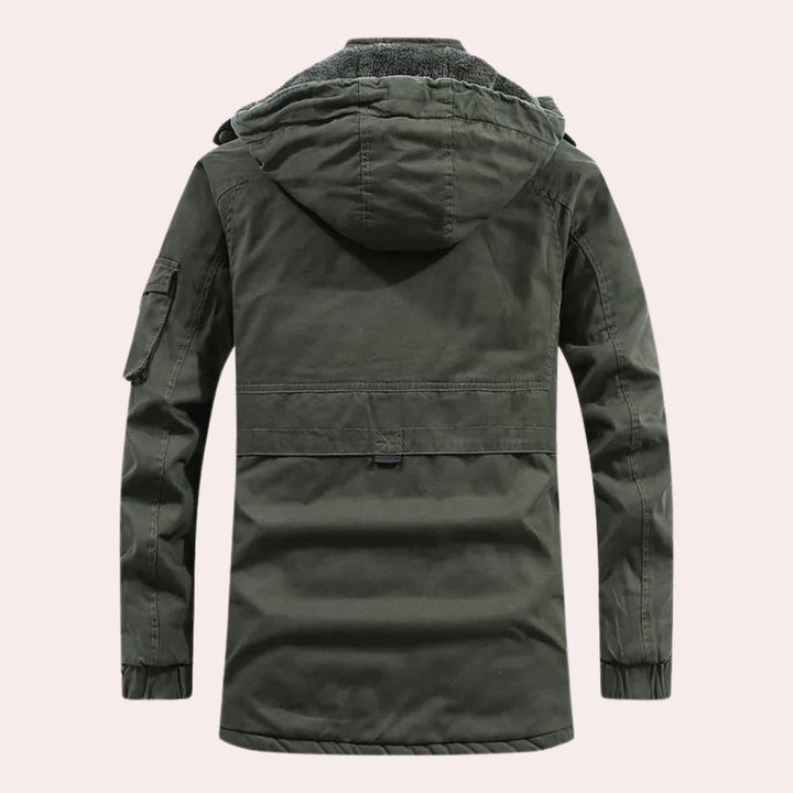 Drummond Fields - Padded Hooded Jacket Zip Front Toggle Drawstring