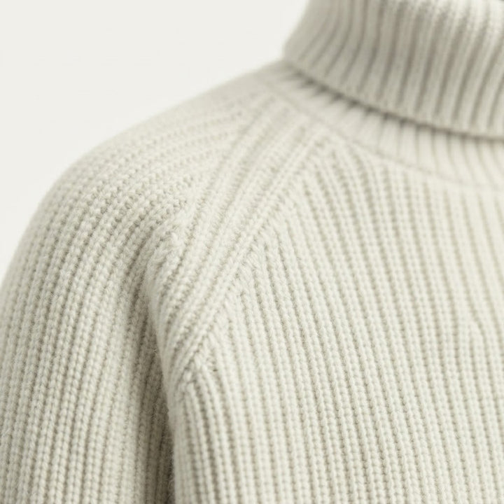 Chunky Fisherman Rib Turtleneck Sweater