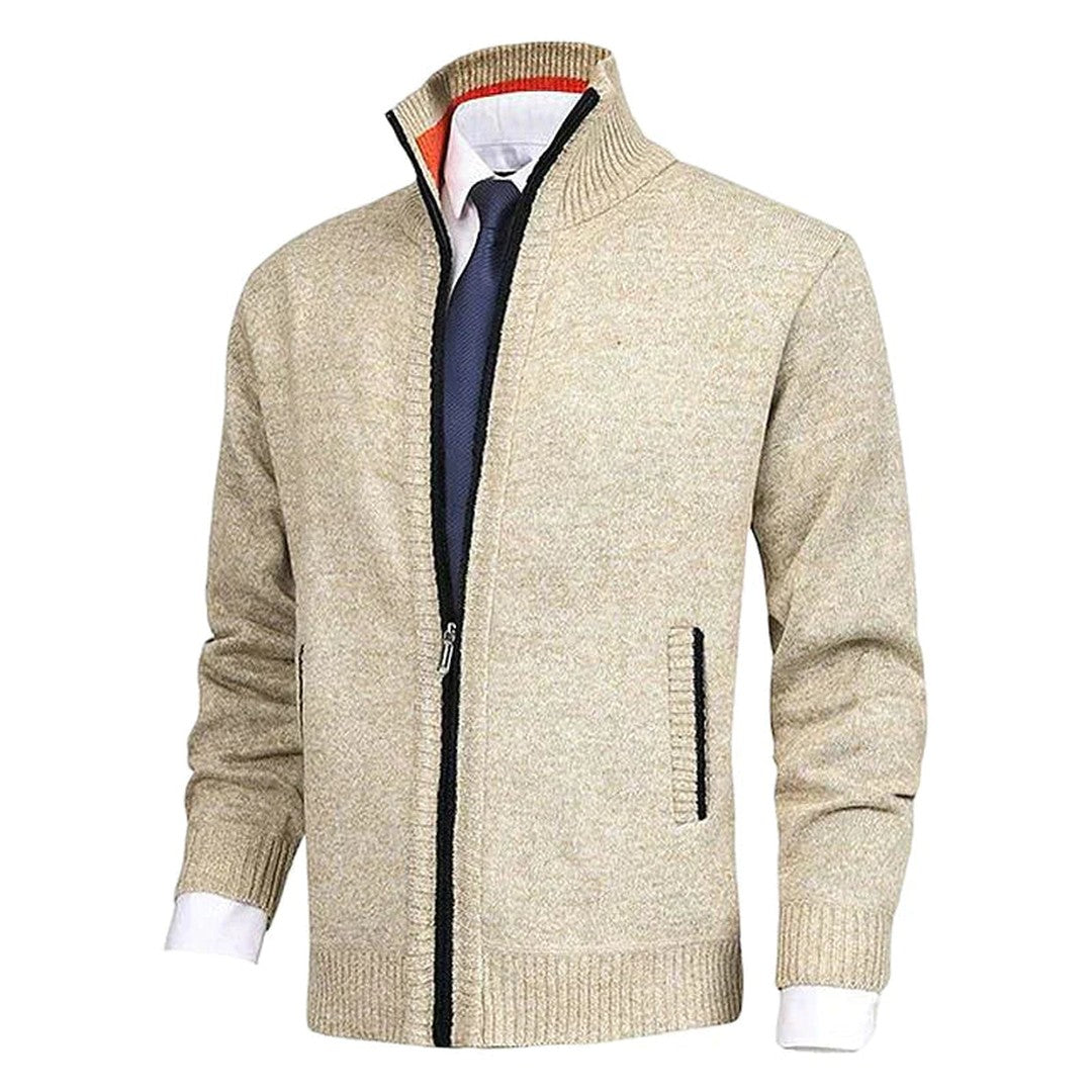 Zip-Up Collared Cardigan Jacket