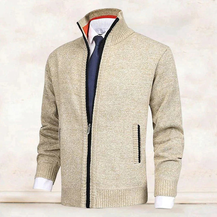 Zip-Up Collared Cardigan Jacket