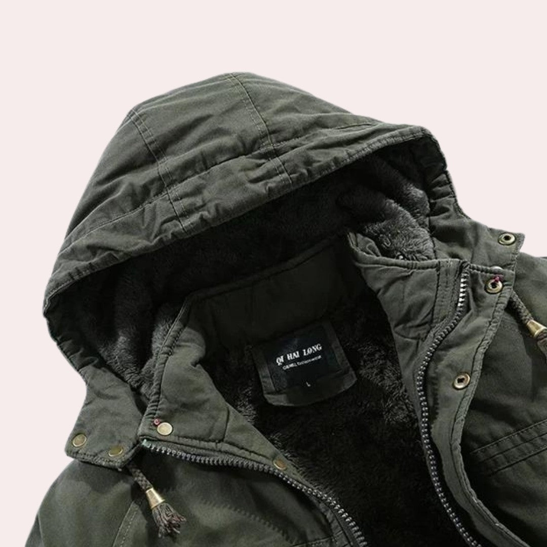 Drummond Fields - Padded Hooded Jacket Zip Front Toggle Drawstring