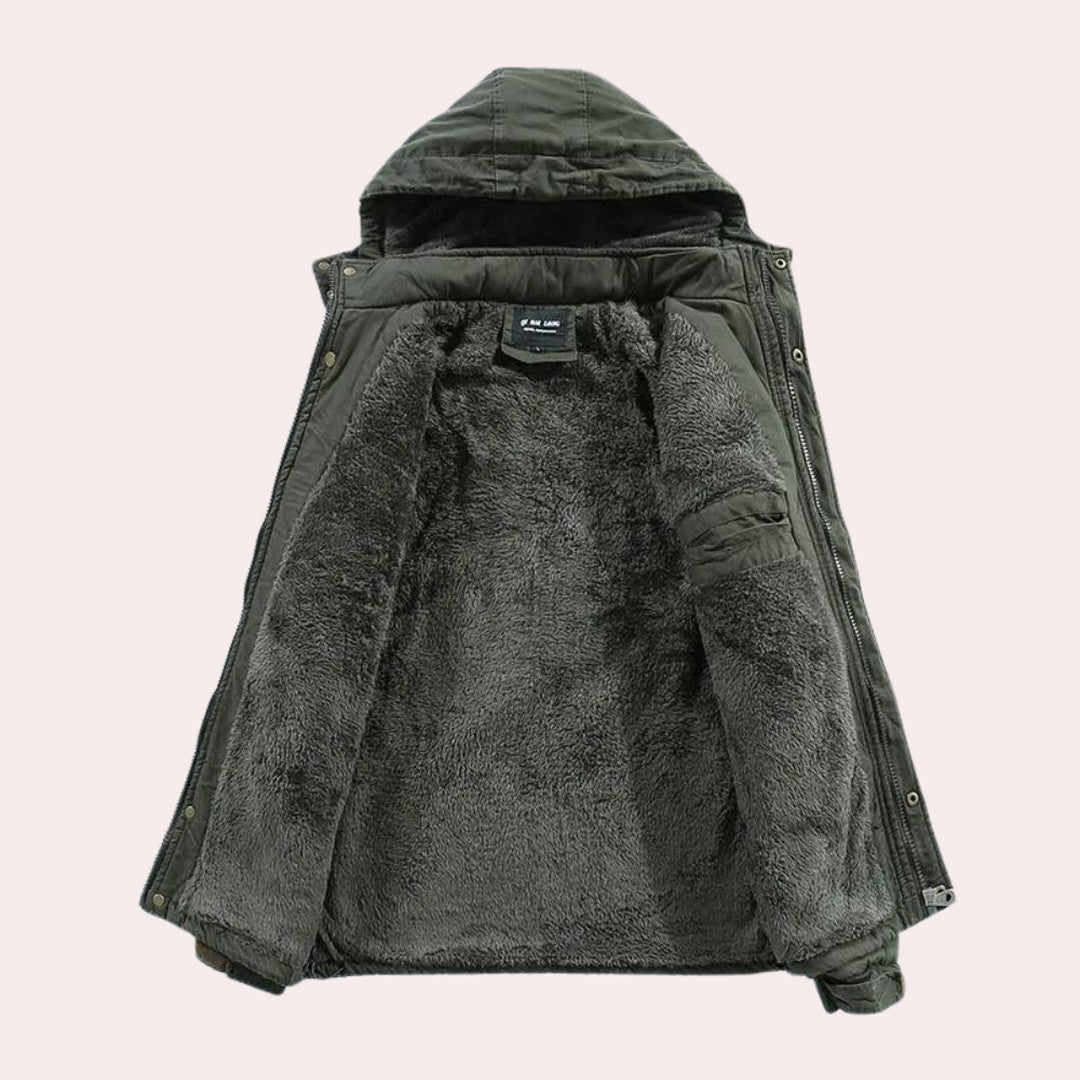 Drummond Fields - Padded Hooded Jacket Zip Front Toggle Drawstring