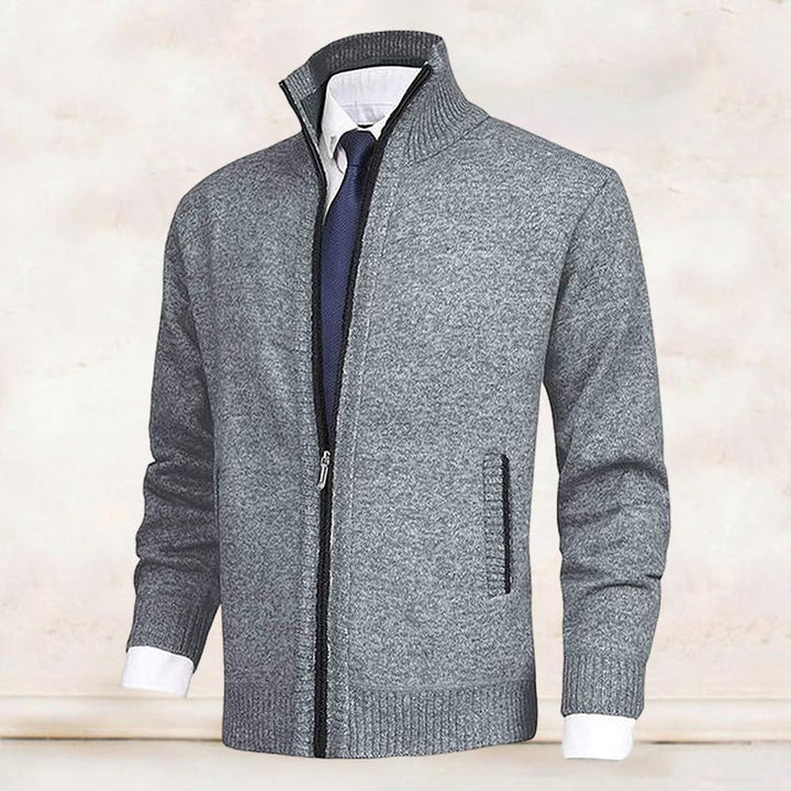 Zip-Up Collared Cardigan Jacket