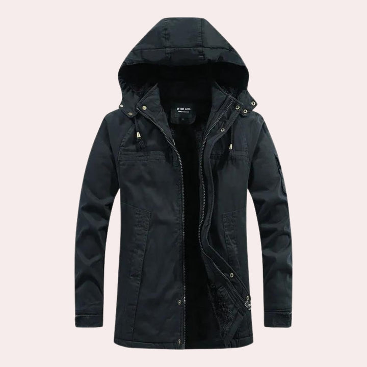 Drummond Fields - Padded Hooded Jacket Zip Front Toggle Drawstring