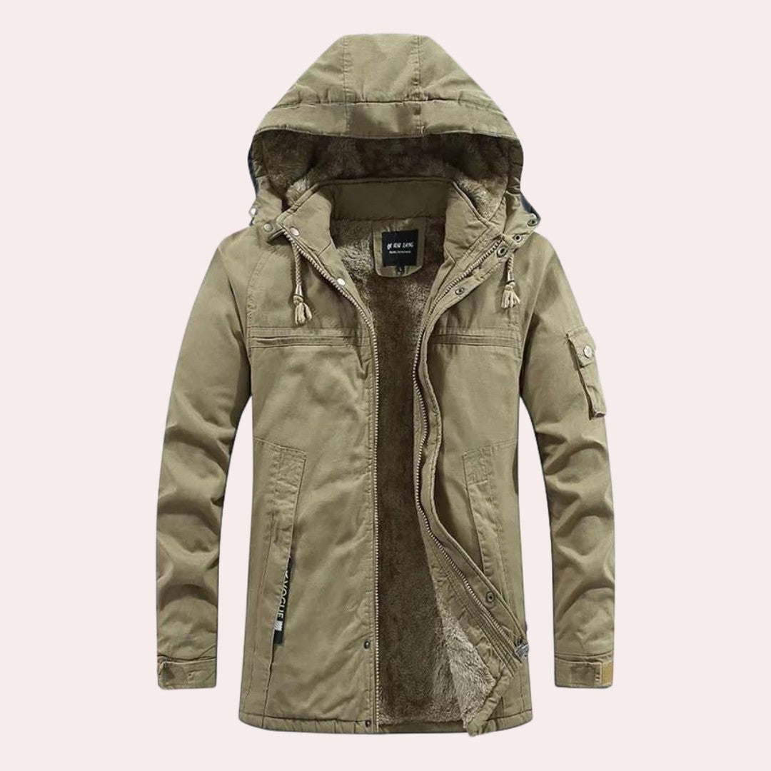 Drummond Fields - Padded Hooded Jacket Zip Front Toggle Drawstring