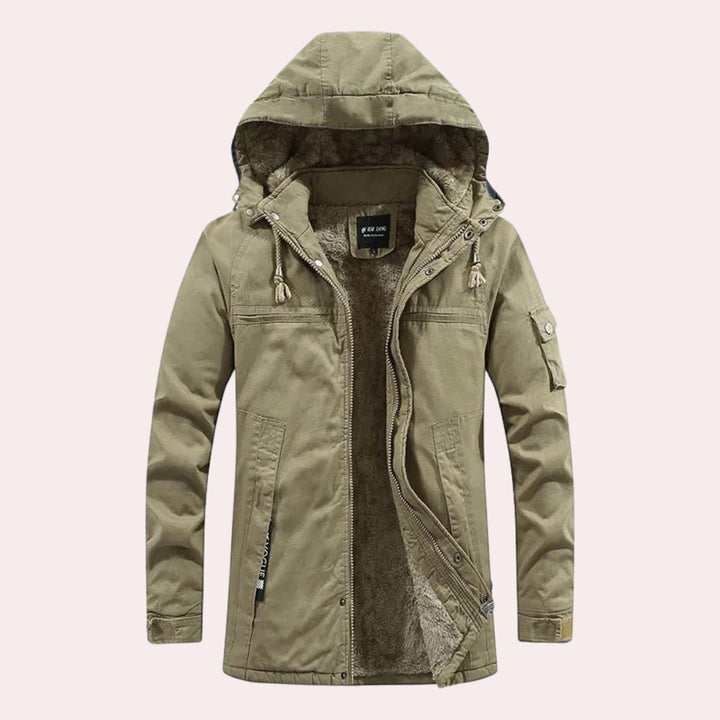 Drummond Fields - Padded Hooded Jacket Zip Front Toggle Drawstring