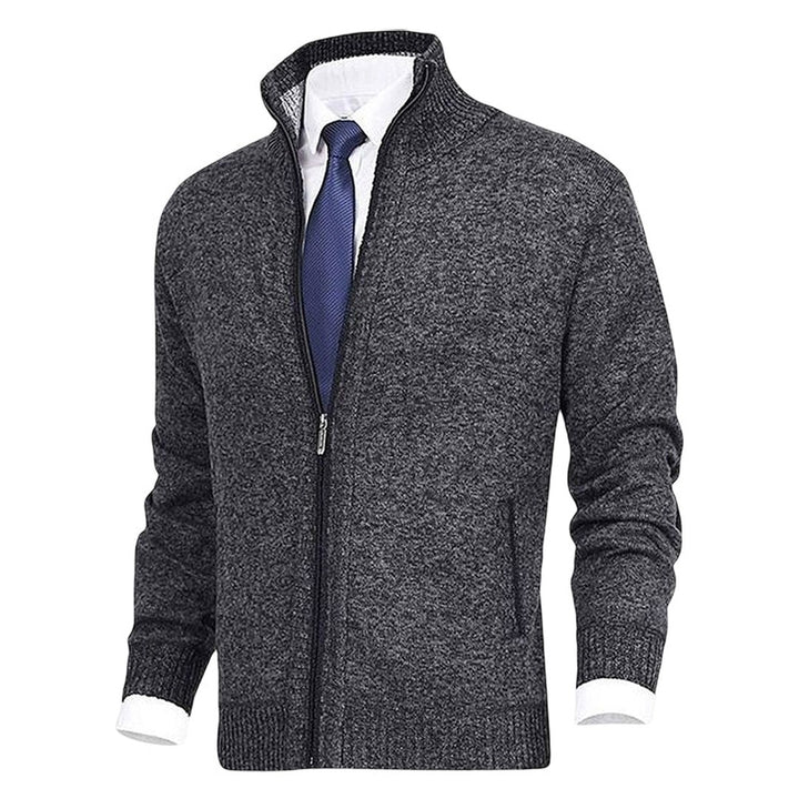 Zip-Up Collared Cardigan Jacket
